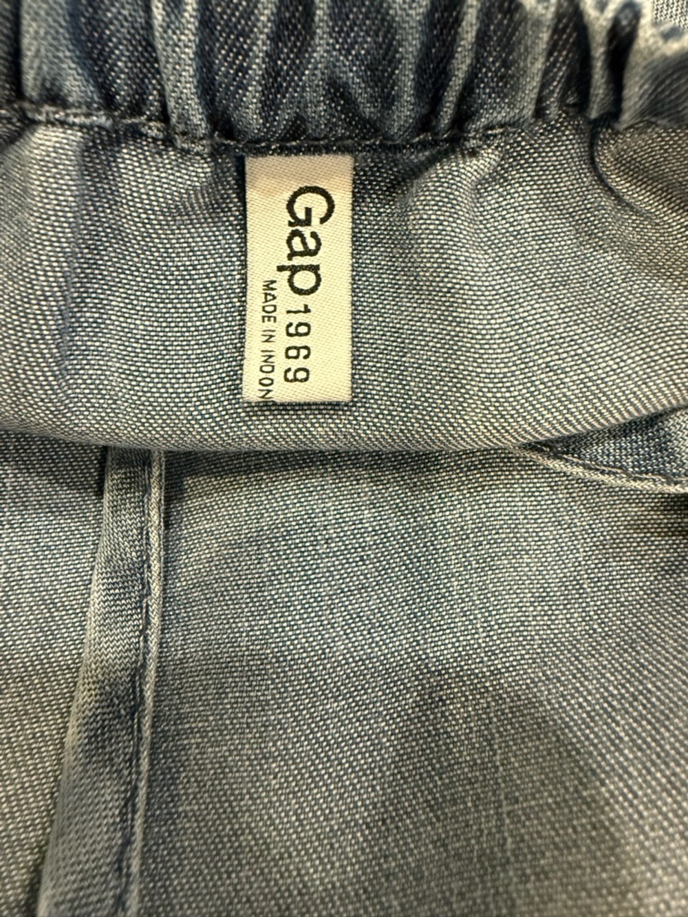 Gap 1969 Chambray Romper Blue Tie Waist Sleeveless Size XS - Picture 3 of 5